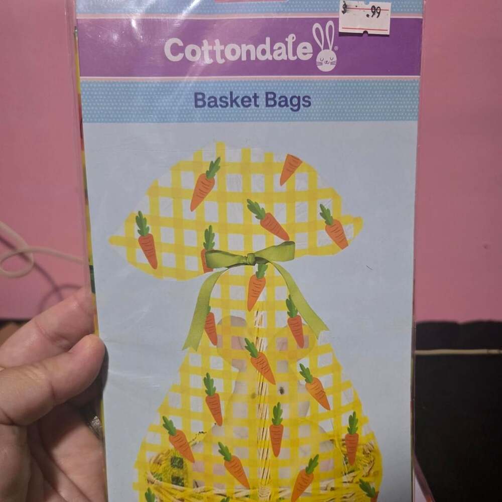 Cottondale Easter Basket Bags Carrot Gingham Lot of 10